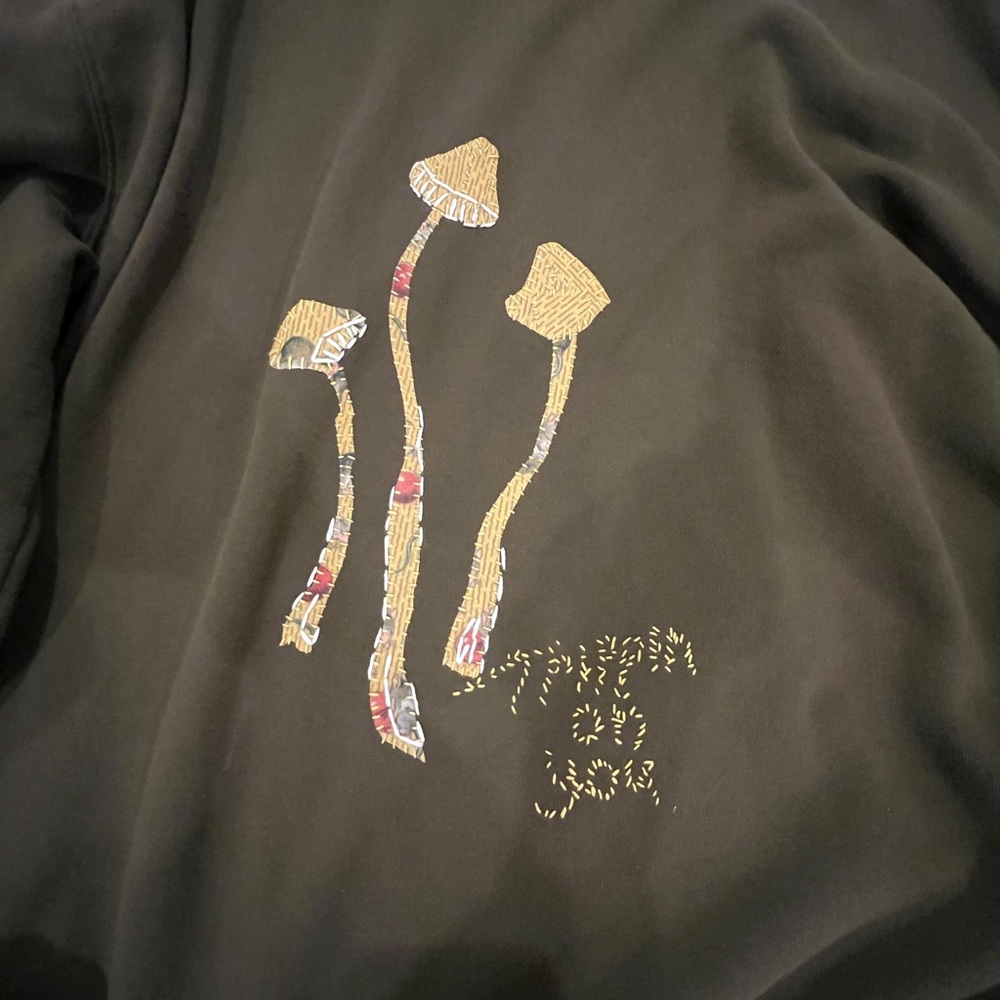 Maison Martin Margiela Black Sweatshirt with Gold Mushroom Design